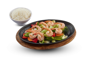 Stir Fried Shrimp On Sizzling Plate