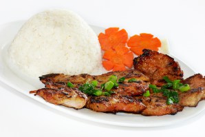 Grilled Pork and Grilled Chicken on Rice (Cơm Sườn Gà)
