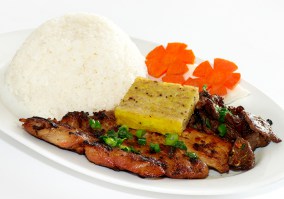 Grilled Beef, Grilled Chicken, and Steamed Crab Meat (Cơm Bò Gà Chả)