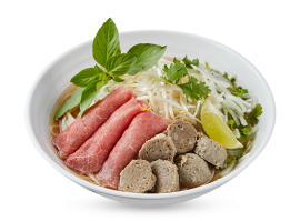 Rare Beef and Beef Ball (Phở Tái, Bò Viên)