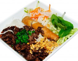 Grilled Beef and Spring Roll Vermicelli (Bún Bò Chả Giò)